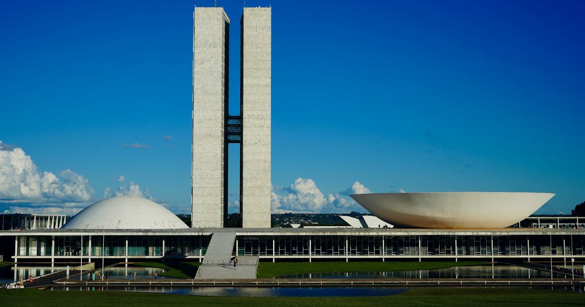 Congresso Nacional, em Brasília, visto do espelho d'água